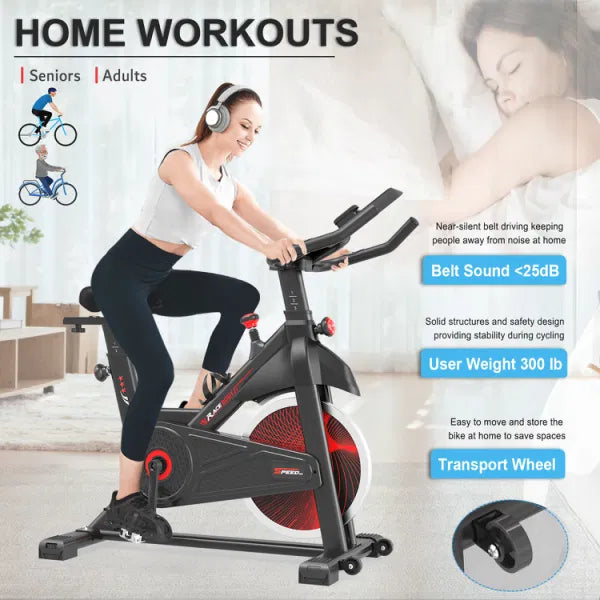Gym Comfortable Cycling Exercise with Stationary, Home Fitness Workout Bike Bike