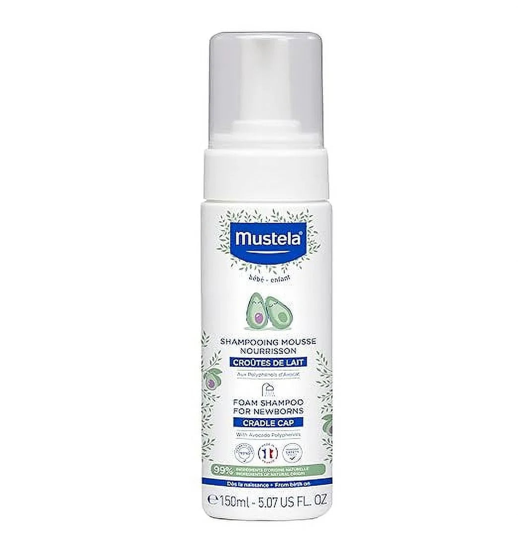 for oz. - Shampoo with Newborn 5.07 Baby fl. Tear-Free & - Shampoo Cap Foam Natural Cradle Fragrance-Free Mustela - Avocado