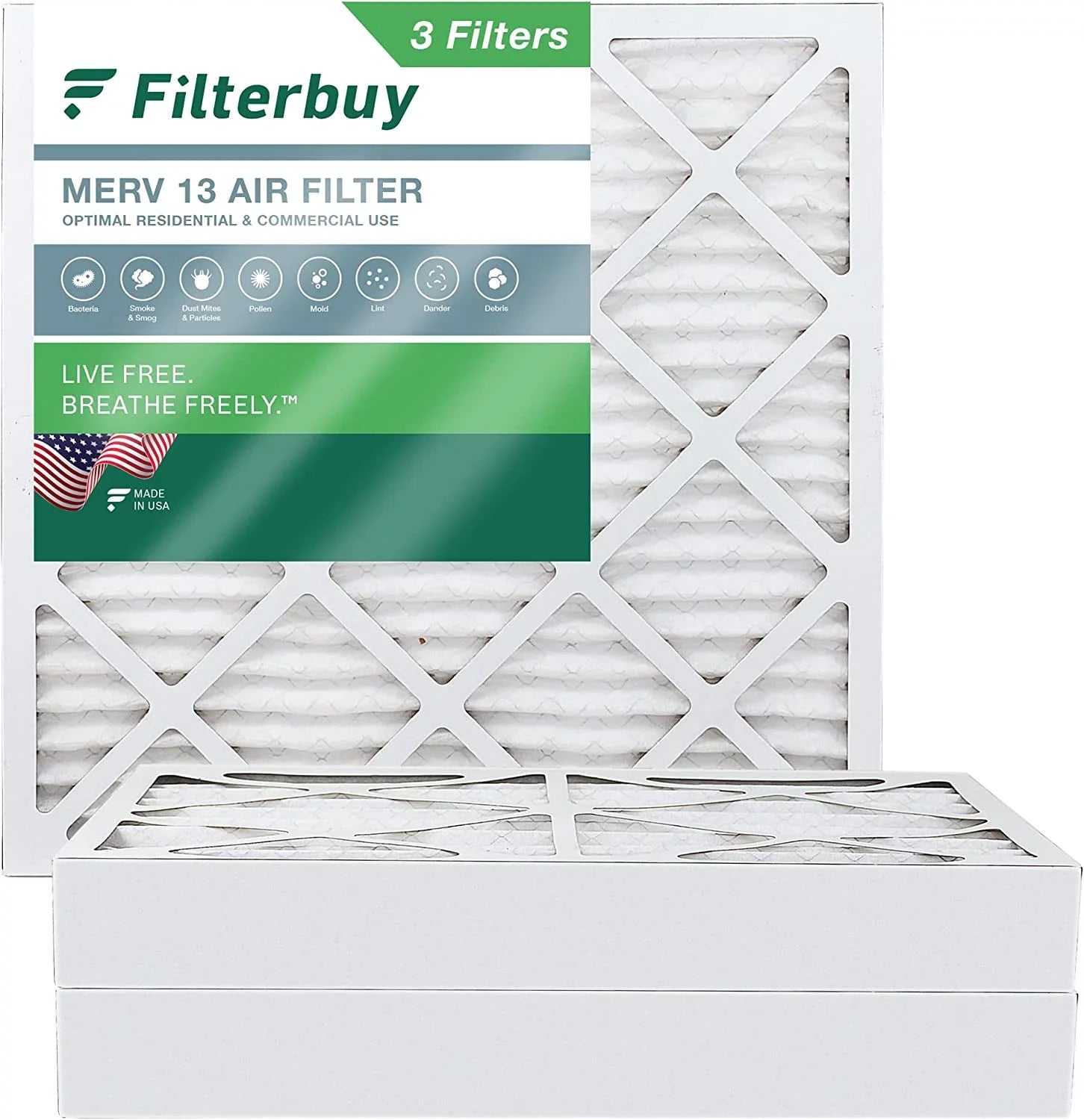 13 Filters AC 12x12x4 Pleated MERV Air (3-Pack) Filterbuy Furnace HVAC
