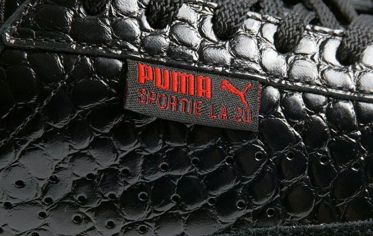 NEW SKIN SPORTIE 7 UNISEX / PUMA LA. SHOES MEN CROCODILE 5.5 WOMEN MATCH BLACK