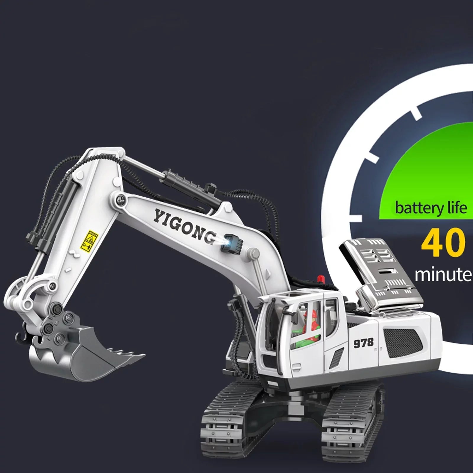 Control Transmitter TOy Construction ExcavaTOr with Metal Functional ExcavaTOr Full Channel Remote 11 2.4Ghz YHAIOGS Shovel and