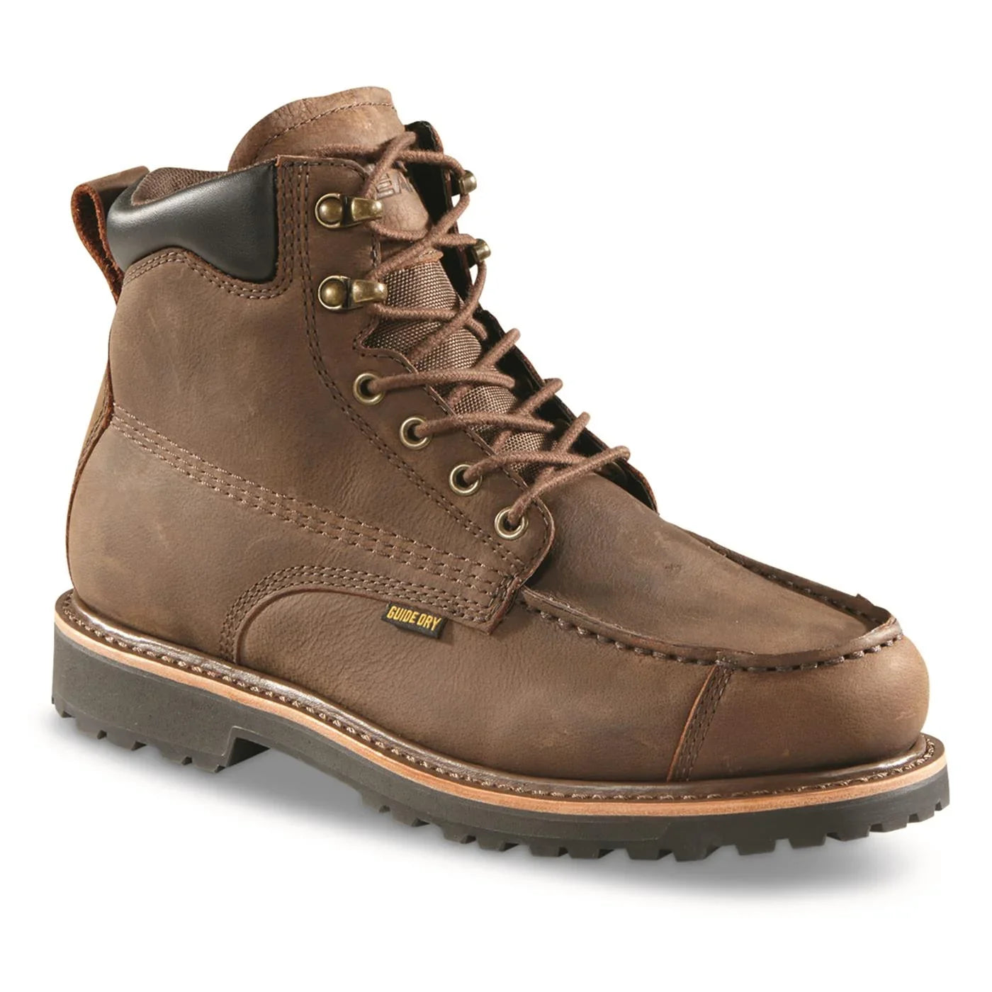 Guide Work Rugged Pull-On Boots Leather Moisture Timber Mens Gear Insoles, Waterproof Boot Shoes, Ankle Wicking Chukka