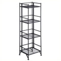 Unit in Tier Row Shelf Black Folding 4 Metal Pemberly Transitional