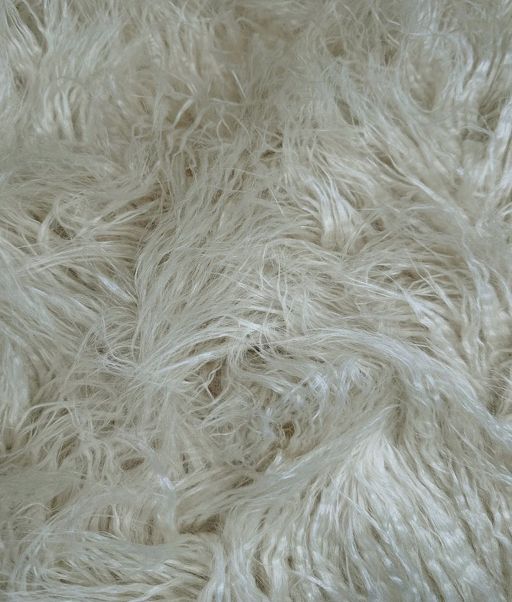 Fire Wide Yard Sewing 2.3oz by LONG Retardant Japanese 3.5" Craft, Yard Continuous / Cosplay Sold CURLY Yak (Latte Pile Fake Per 58" Yarn Cream) FUR Faux
