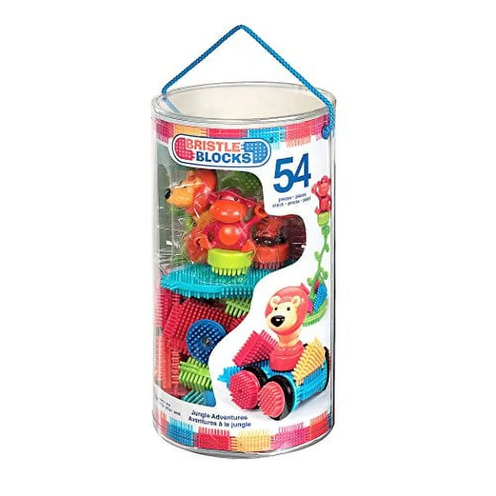 Toys 54Piece Creativity Blocks A Blocks Toy - Sensory Toys The - & Kids Battat In Yr Tube Jungle - 3D 2 Adventures STEM Blocks - by for Bristle - Dexterity for Building Bristle Official
