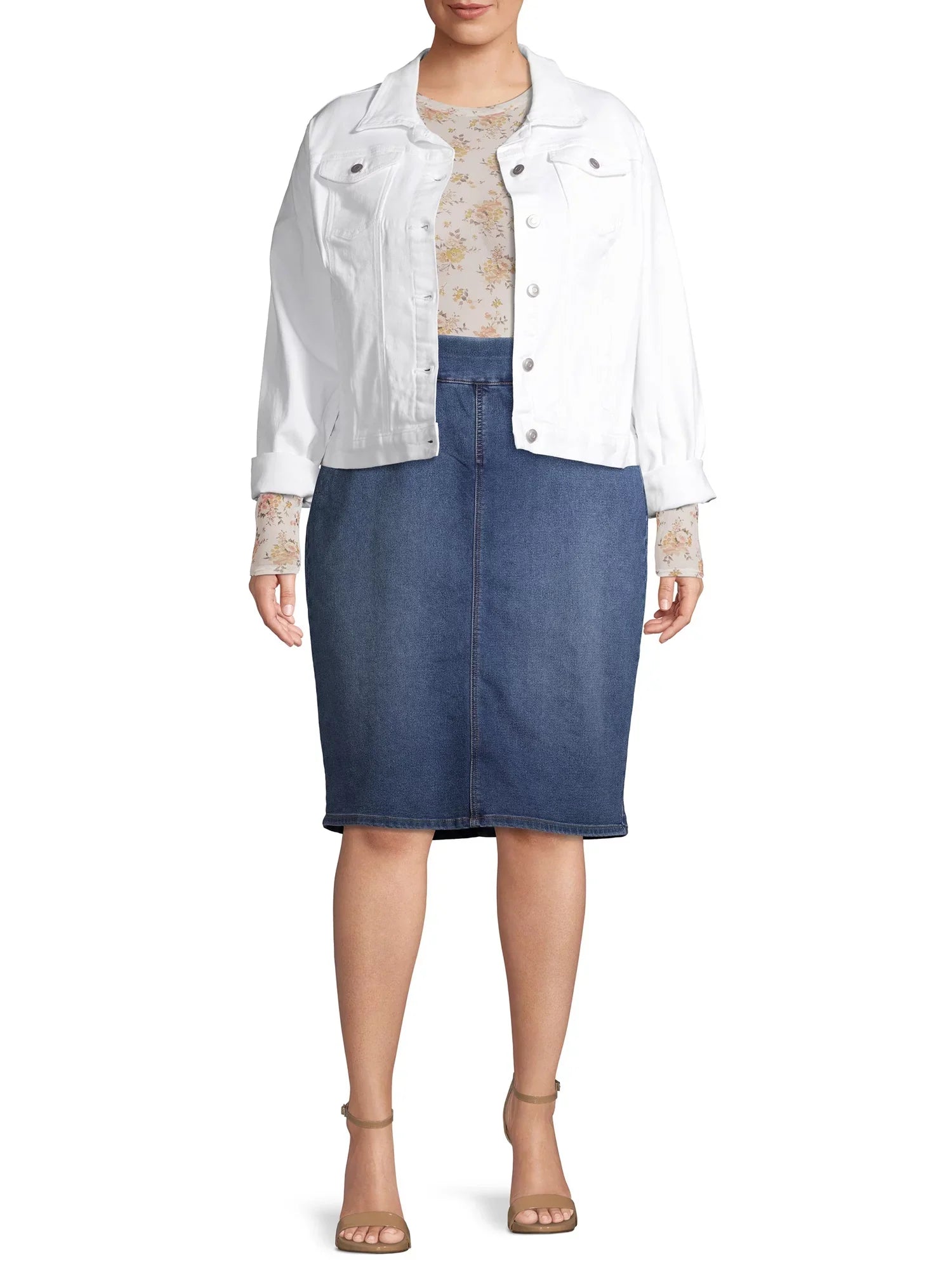 Skirt Plus Size Denim Ford Alivia Women's Pull-On