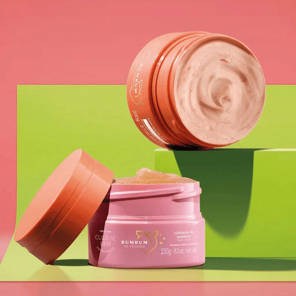 Peach Kit Bem Boticário O oz Mask and Cream Cuide-se 2x230g/2x8.1 Butt Hydration Scrub