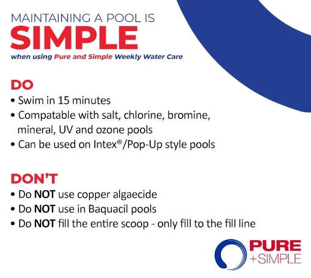 Pools Swimming + LB Care 10 for - Pail Pure Water Simple Weekly