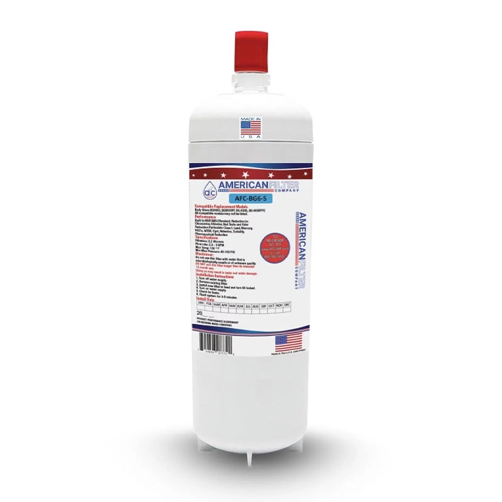 in , Filters AFC Model # with - - 1 Water , Brand Compatible , Filter U.S.A. AFC-BG6-S Made