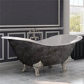 Feet, 7 71 in. Mount Plumbing Tub, Nickel Double Deck Platinum Slipper Faucet Scorched in. Holes Brushed Cambridge Lions Cast Paw Iron