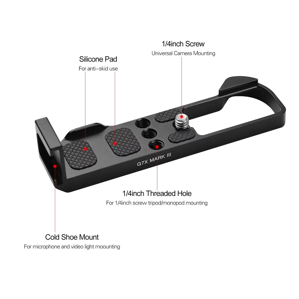 Replacement III Plate 1/4 Shoe 3/8 L Mount Accessories Wrenches with for Release Camera Camera Quick Threaded Holes Mark Suzicca Cold G7X Canon