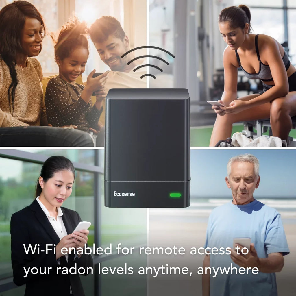 EcoQube WiFi, W Radon Gas Model and Monitor Detector Ecosense with EQ100