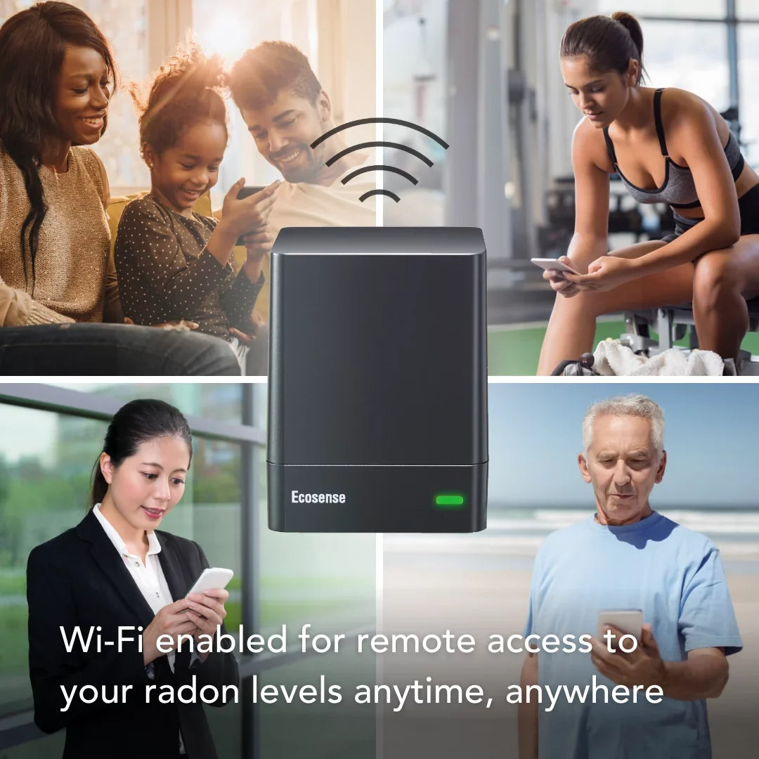 EcoQube WiFi, W Radon Gas Model and Monitor Detector Ecosense with EQ100