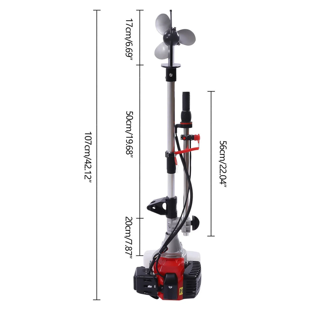 2.3 Stroke Shaft Boat Long Gas-Powered HP 52CC Engine 2 Outboard Motor Trolling