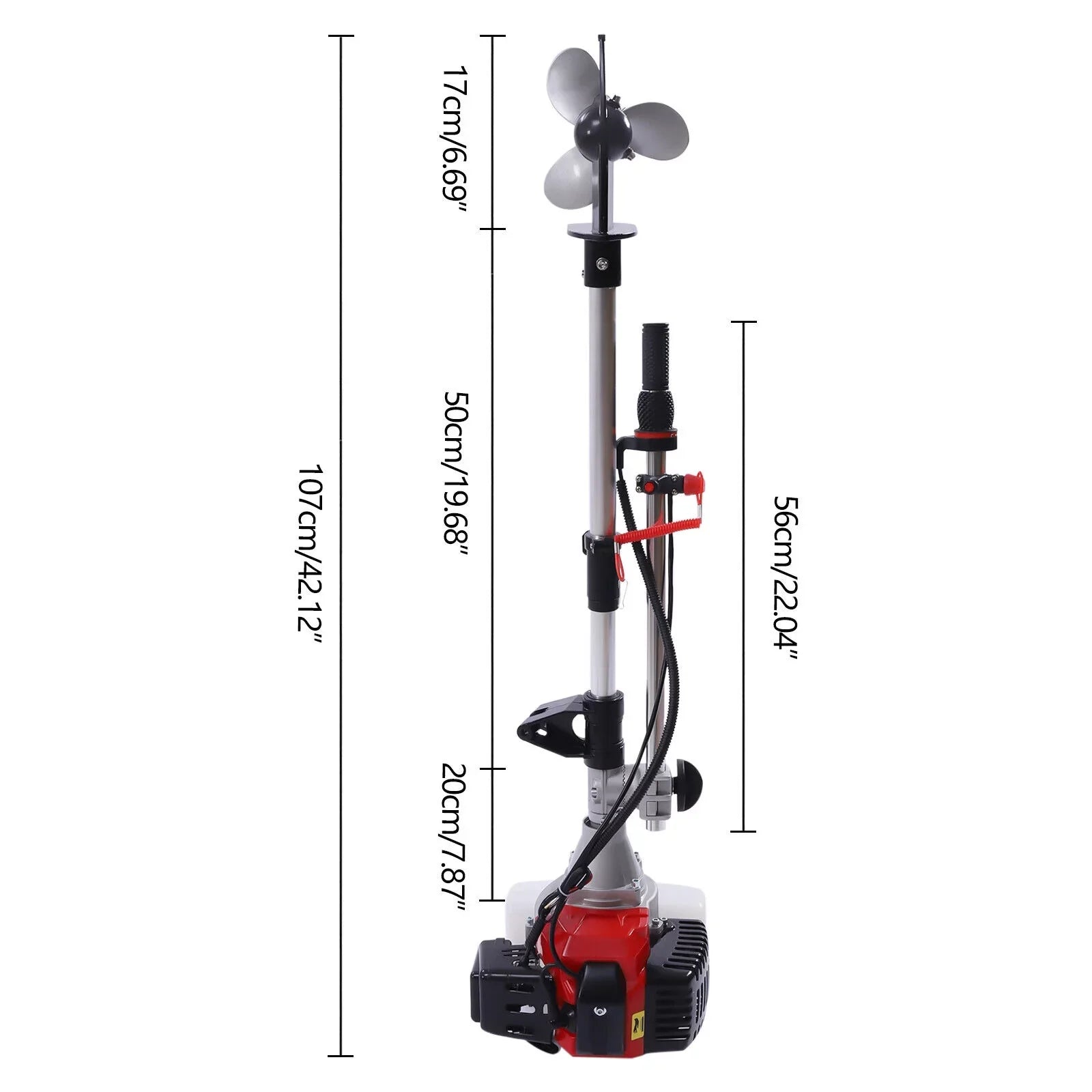 2.3 Stroke Shaft Boat Long Gas-Powered HP 52CC Engine 2 Outboard Motor Trolling