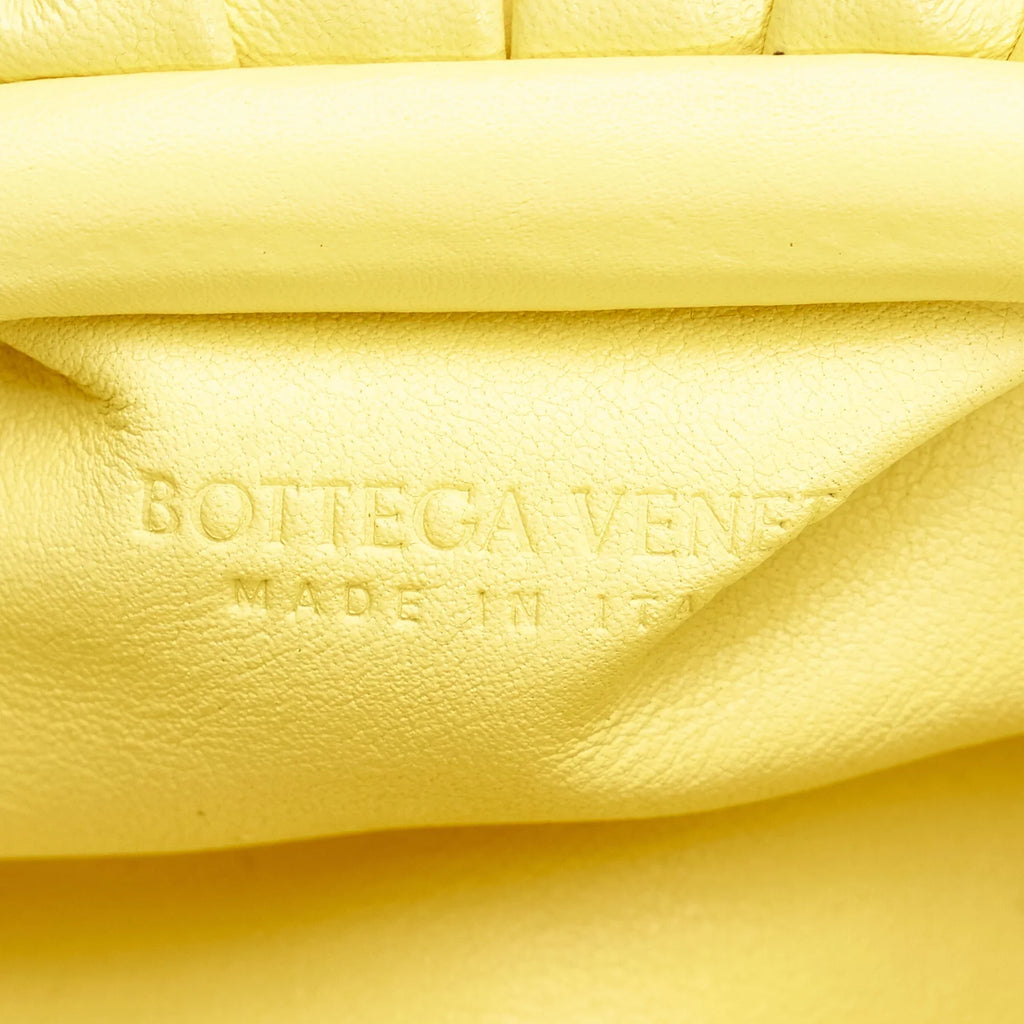 Pre-Owned The Pouch Bottega (Good) Yellow Bag Leather Crossbody Calf Authenticated Unisex Veneta