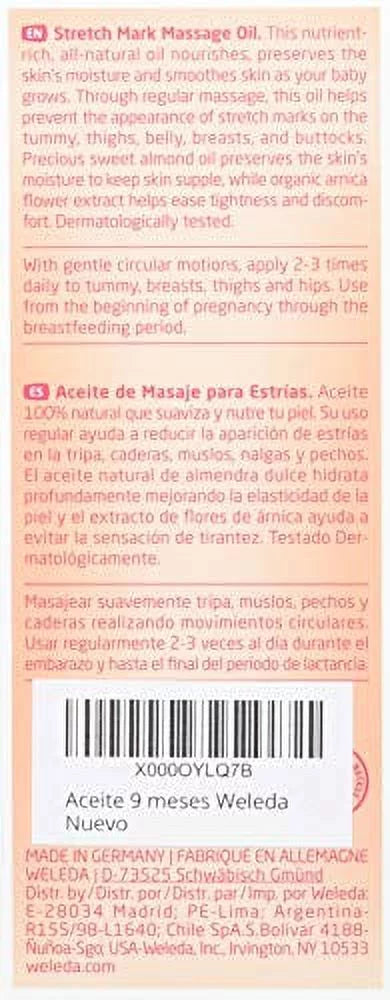 Marks, 1) Weleda: (Pack Oil 3.4 Stretch Oz for Fl. Pregnancy Body of