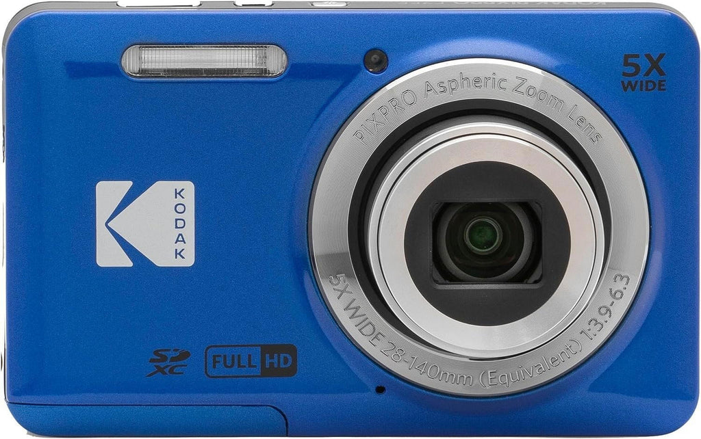 Kodak + Full Blue Wallet Zoom Tripod Camera + Case Memory Bundle PIXPRO HD FZ55 Video Digital Wide Cleaning 1080P + 16MP and + + LCD 64GB 2.7" Angle Camera Optical Reader Card 5X 28mm