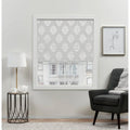 Silver Damask Exclusive Home 34"x64", 100% Marseilles Roman Shade, Blackout