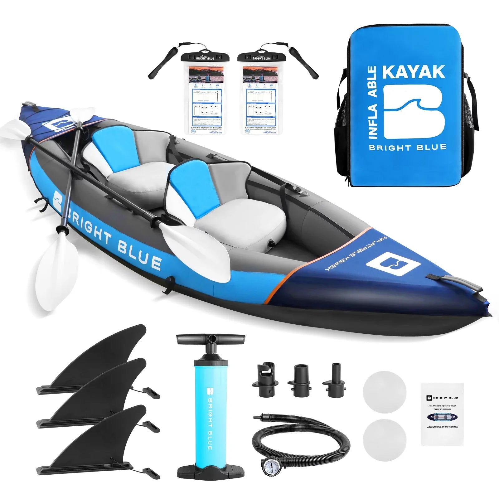 2 River Person Travel Inflatable Blue for Adults Lake or Kayak WHDZ Polyester Entertainment Small