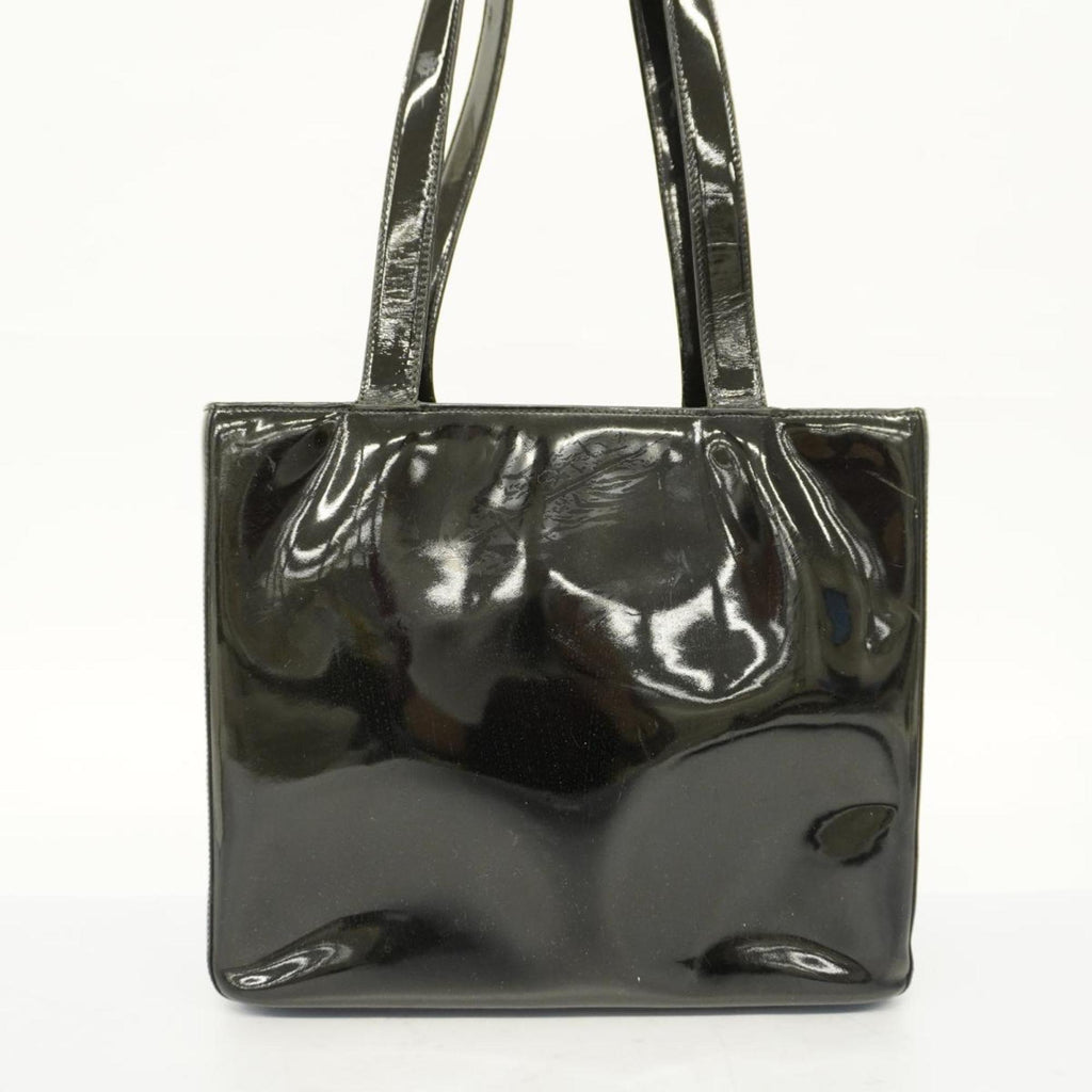 Champagne (Good) Patent Women's Pre-Owned Bag Chanel Black Tote Leather
