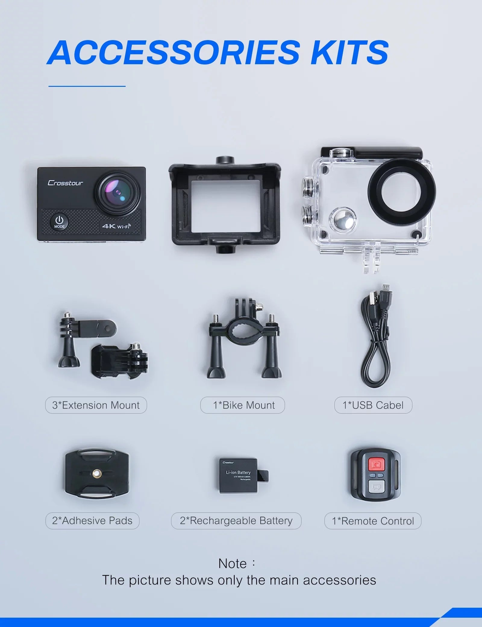 & 40M Camera Underwater with Action Crosstour 16MP WiFi IP68 CT9000 Sports 4K/25FPS/ Control Remote