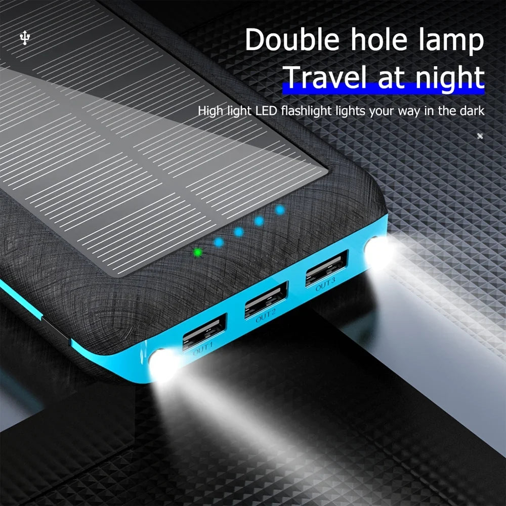Lights Large Mobile Dual Decor Capacity LED Bank 20000mAh 3 Solar Xmas Portable Power Power Charger Supply USB Ponyta with
