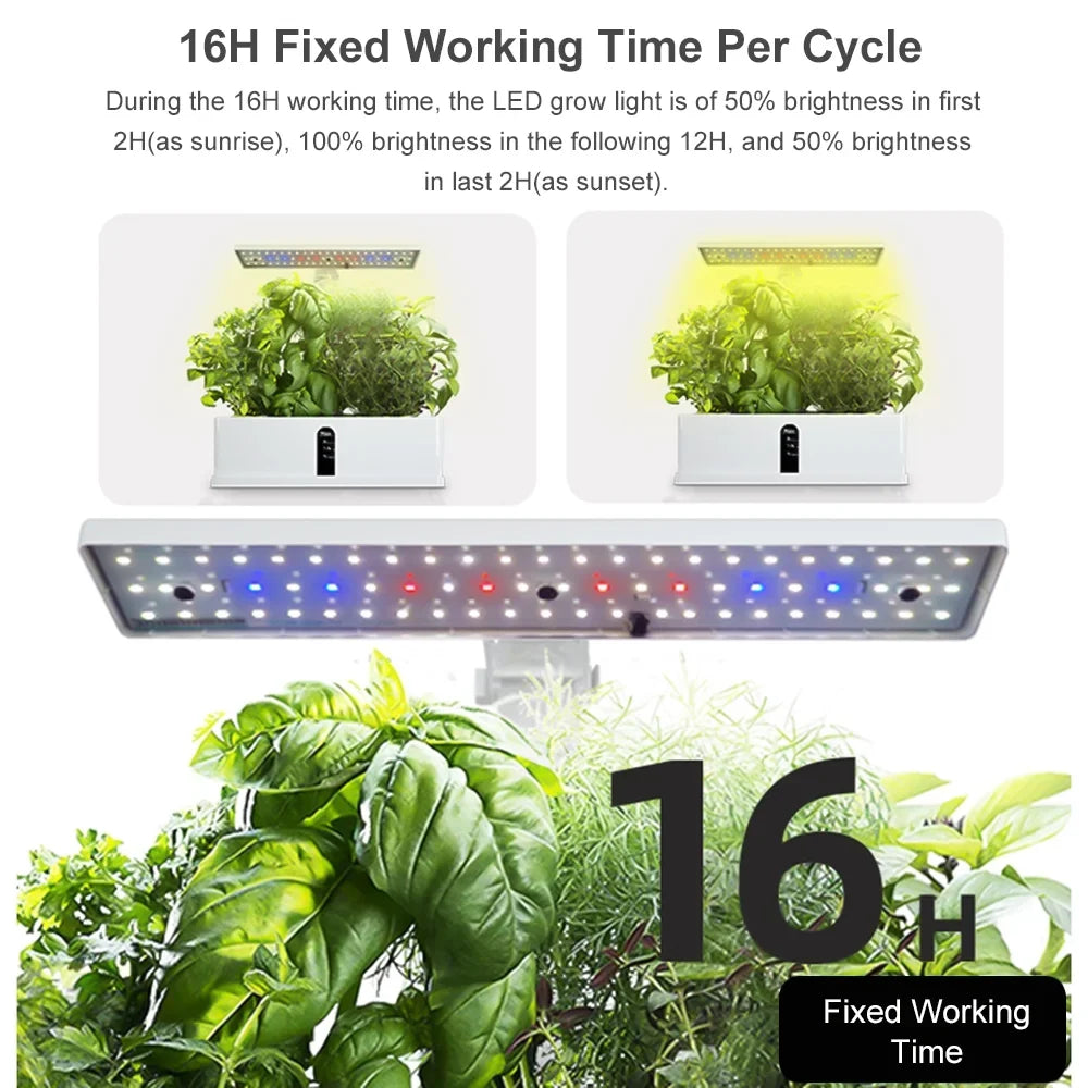 System for Kit Lights Adjustable Growing Smart Hydroponics LED Office 15W Timing Pods Kitchen Height Smart Pump 2L Water with Water Home Tank Leyfeng Automatic 9 Grow Herb Garden Indoor