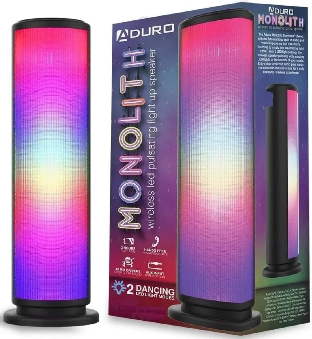 Party Tower Speaker with Portable Color Changing Lights, Outdoor Pulsating Speaker