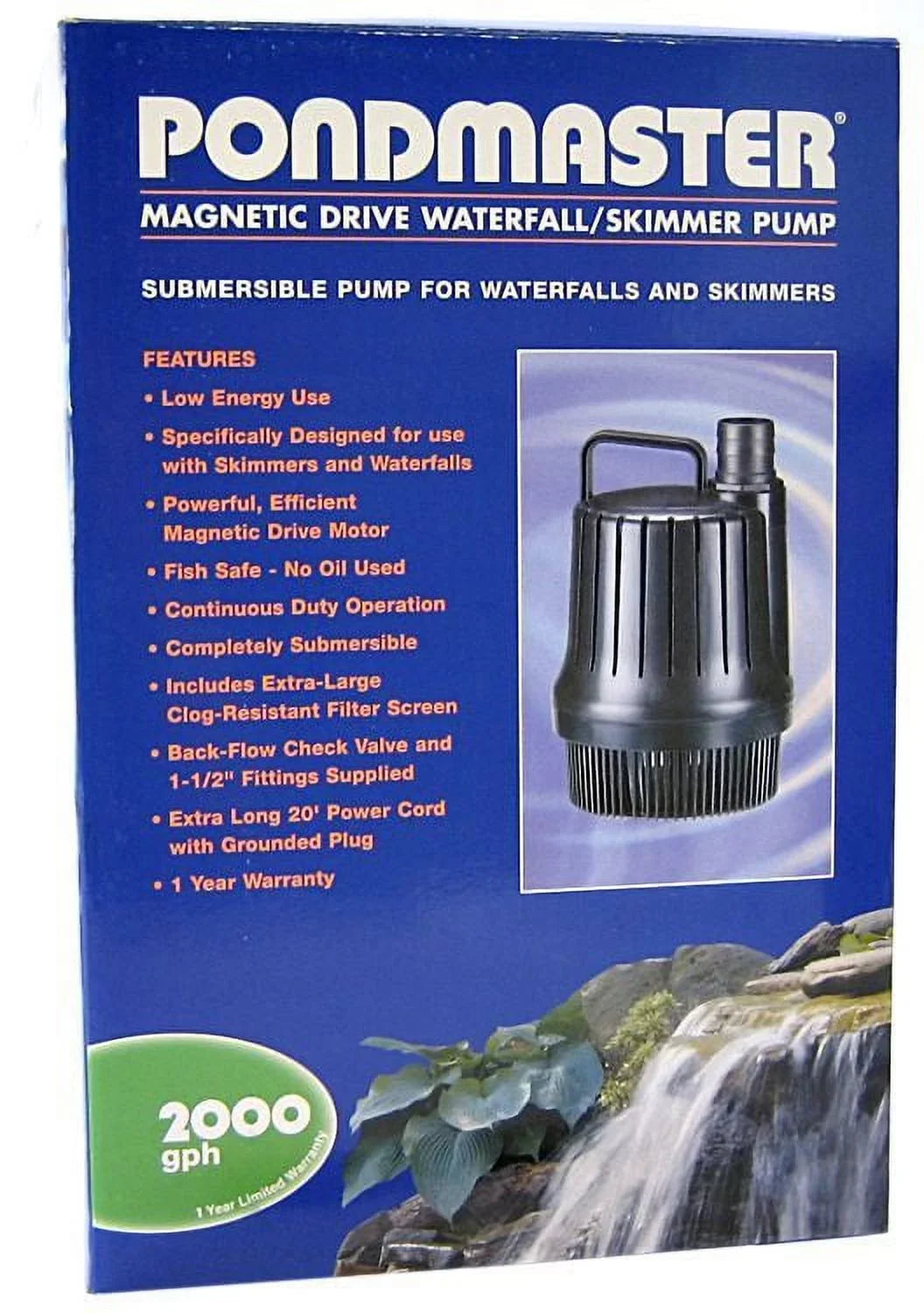 Pump GPH Waterfall Pondmaster 2,000 Magnetic Drive