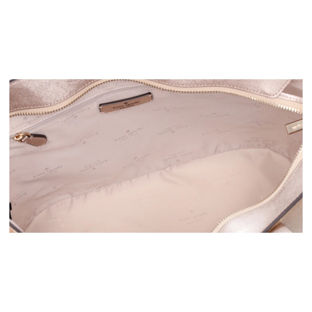 Glimmer Holiday Kate + Wallet Bag Shoulder Zip Large Spade Top Tote Gold Glitter