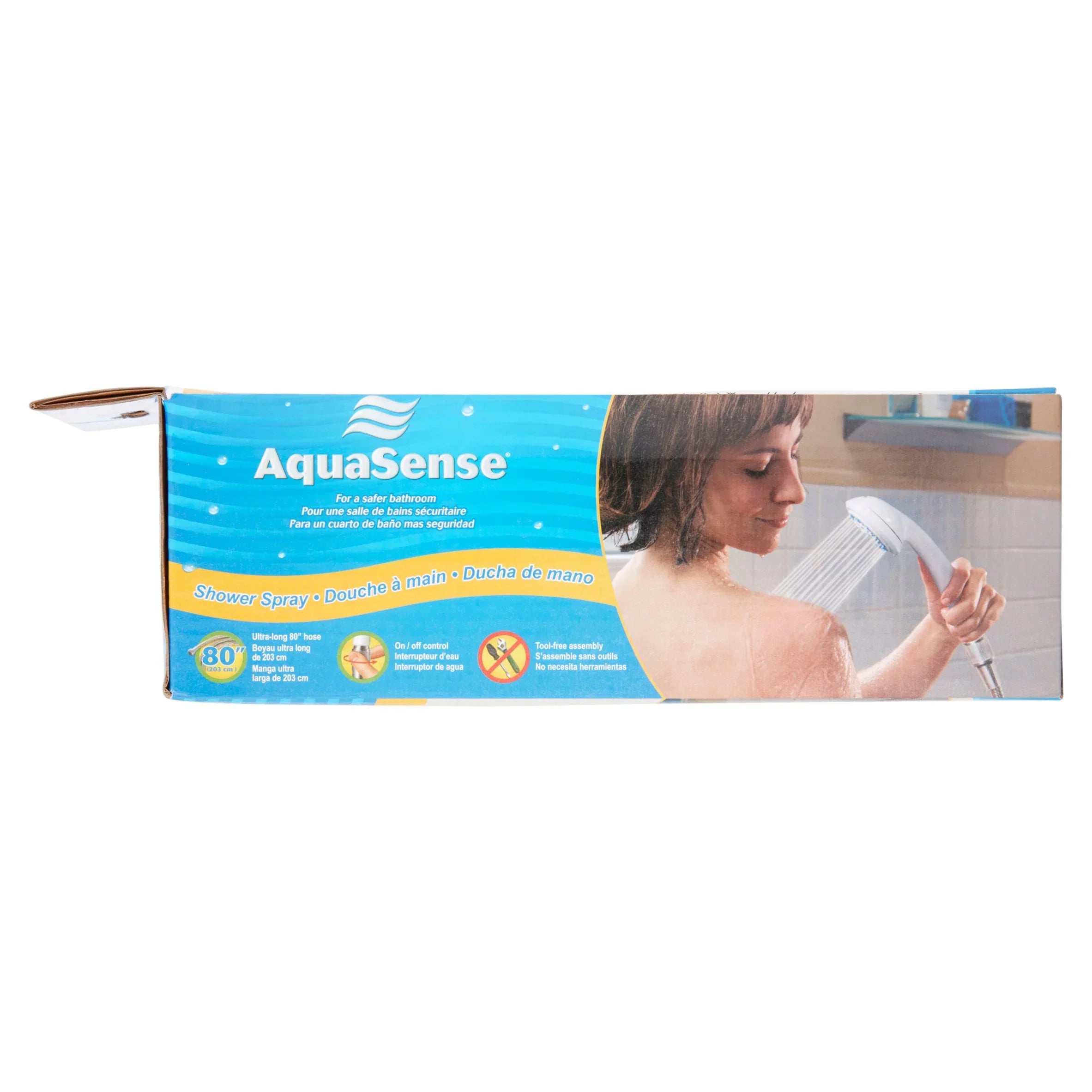 Head Steel Handheld Shower Hose, Setting with Stainless White Ultra-Long AquaSense 3