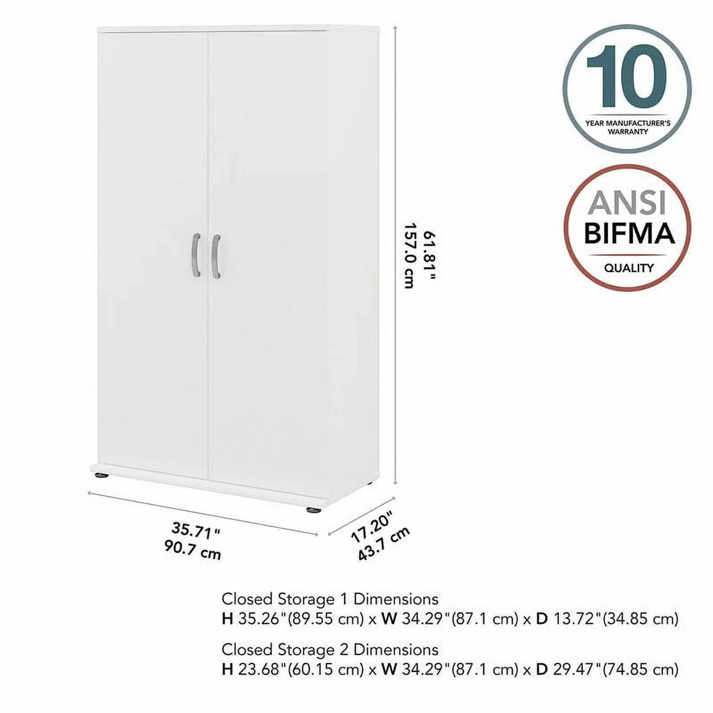 Wood Garage in - White Pemberly Row Engineered Cabinet Storage Tall