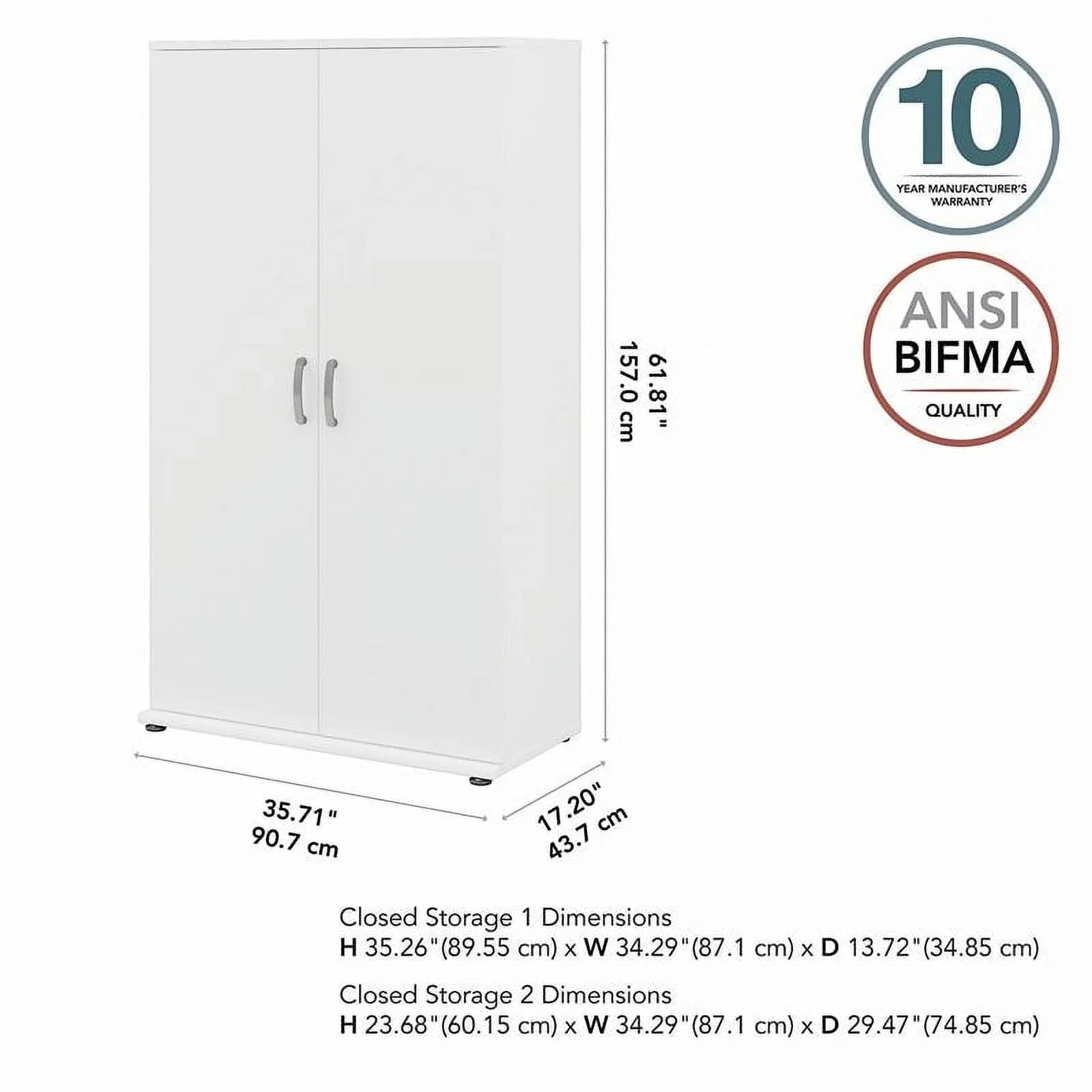 Wood Garage in - White Pemberly Row Engineered Cabinet Storage Tall