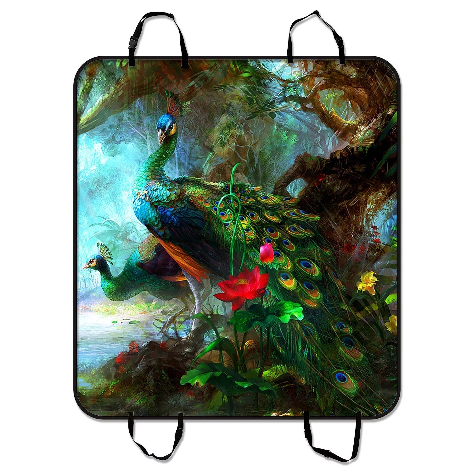 Car Trunk inches Seat Pet Dog Peacocks Mat Cars Seat Mat Car Cover in Mat SUV Cargo Hammock and Charming For the Trucks 54x60 GCKG Jungle
