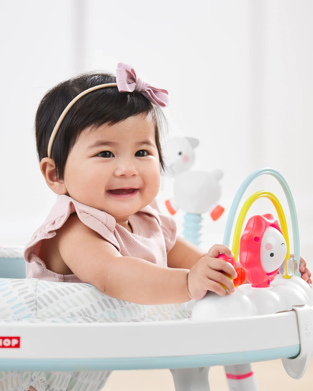 Baby Lining Skip 4mo+, with Play Grow-with-Me Hop Cloud Activity Interactive Center Silver Center: 3-Stage Functionality,
