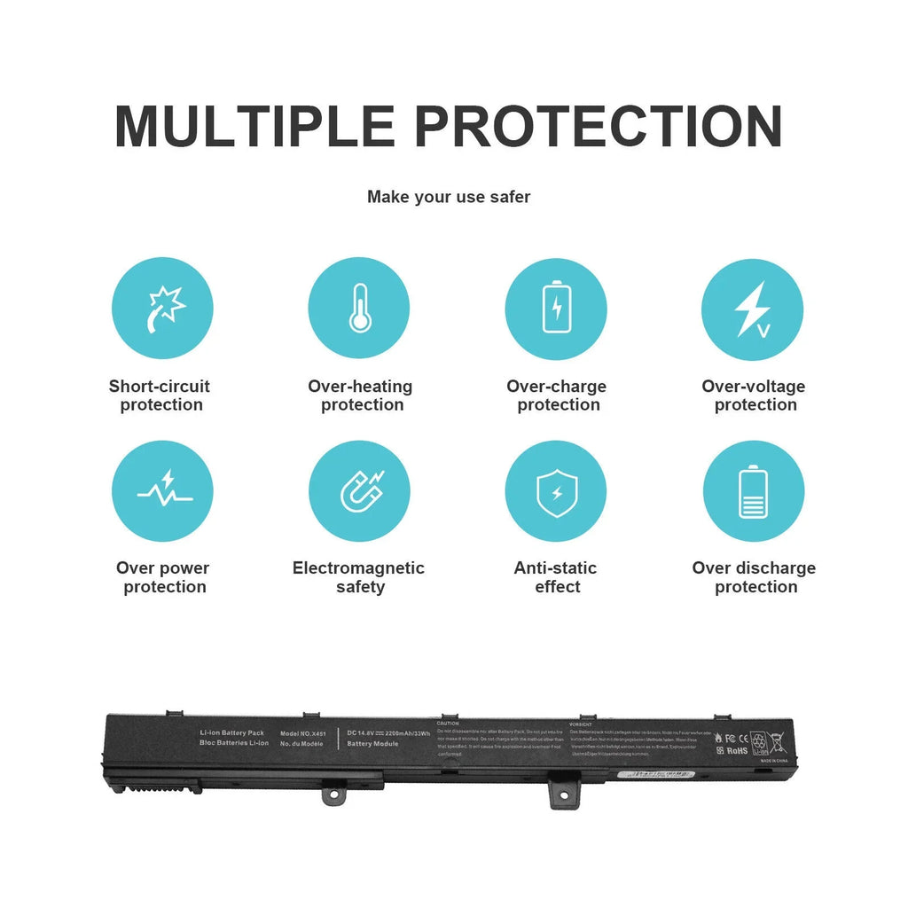 Battery Notebook A41N1308 ASUS A31N1319 YU12008-13007D X45LI9C Series X551M For