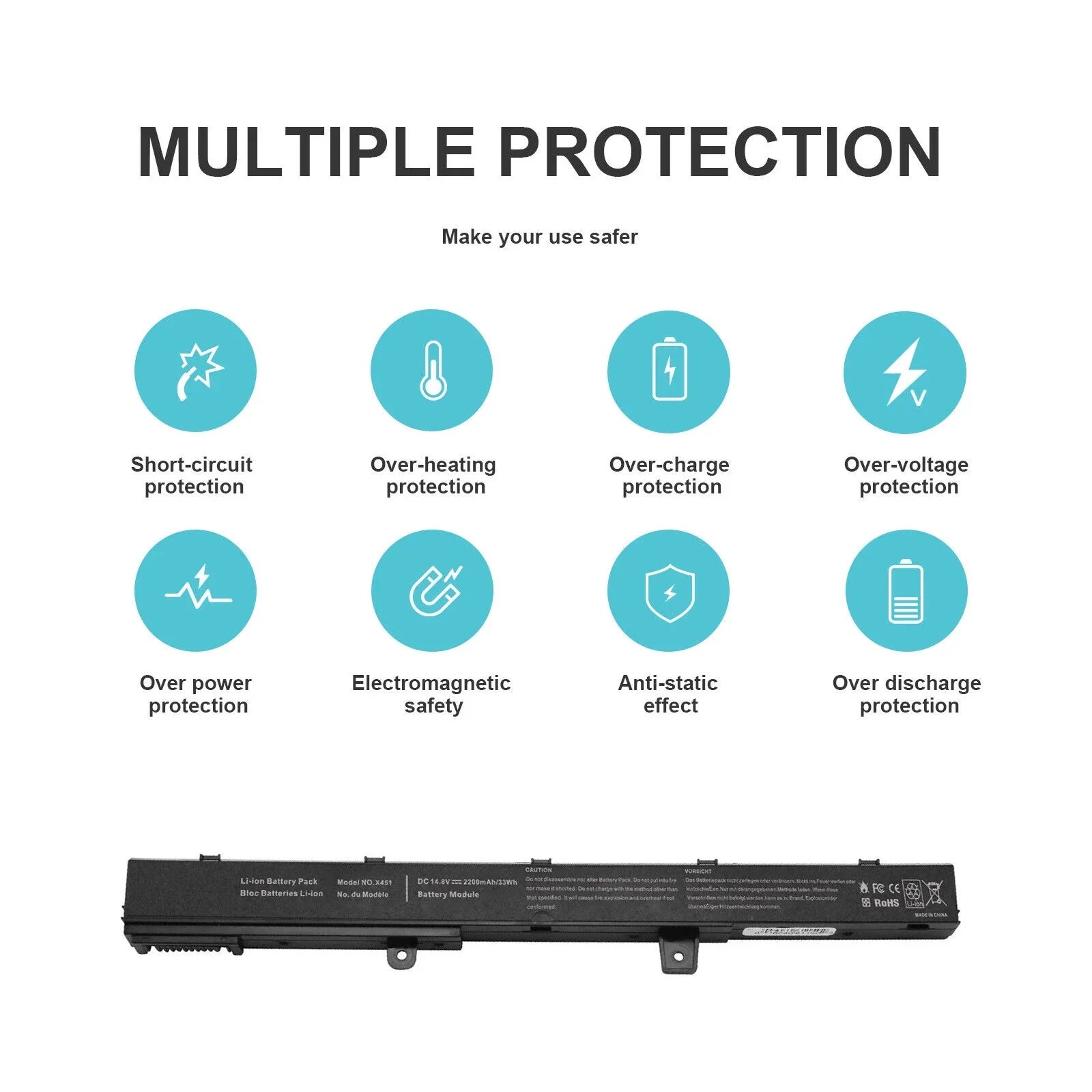 Battery Notebook A41N1308 ASUS A31N1319 YU12008-13007D X45LI9C Series X551M For