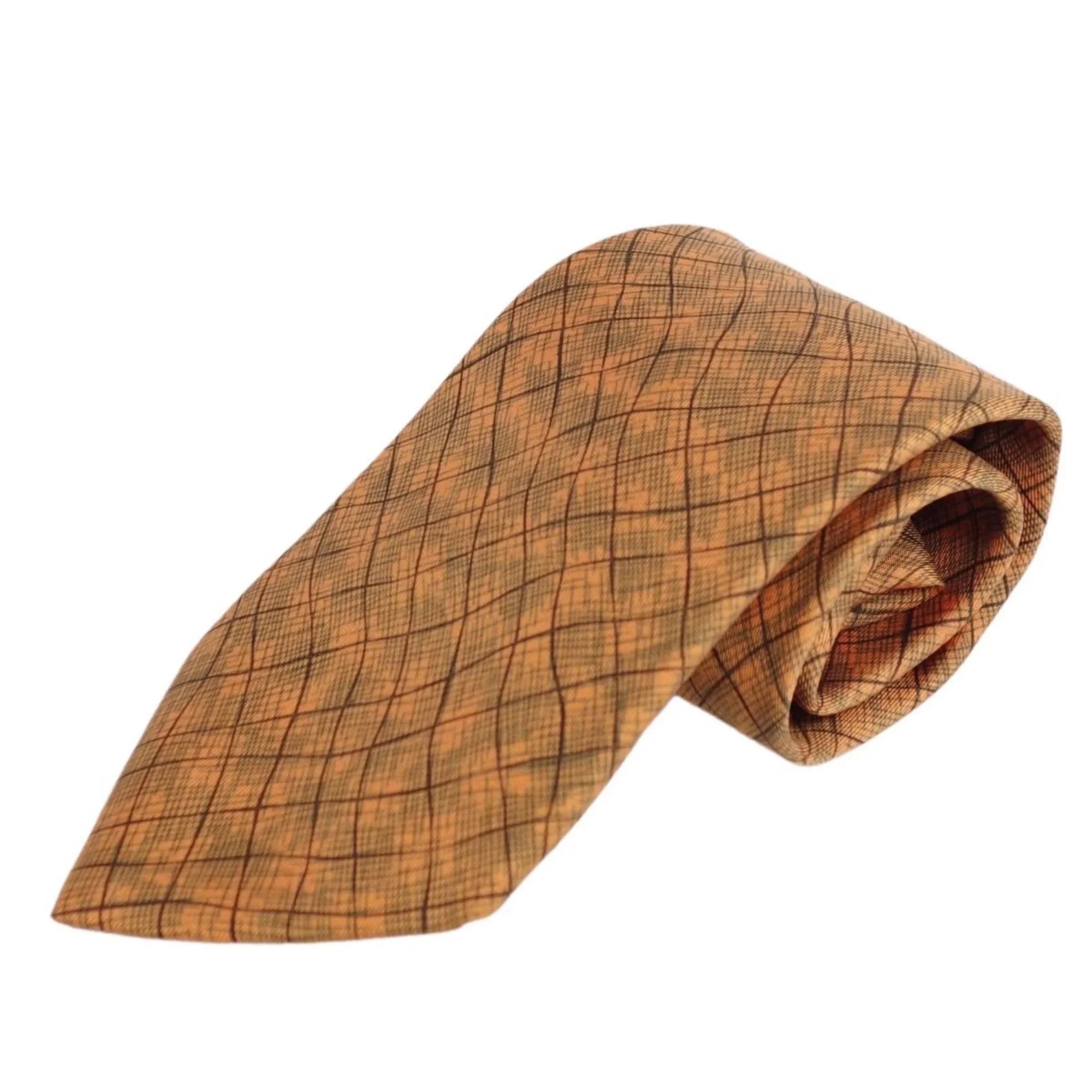 twill men's (Good) 100% HERMES orange Hermes Pre-Owned silk tie