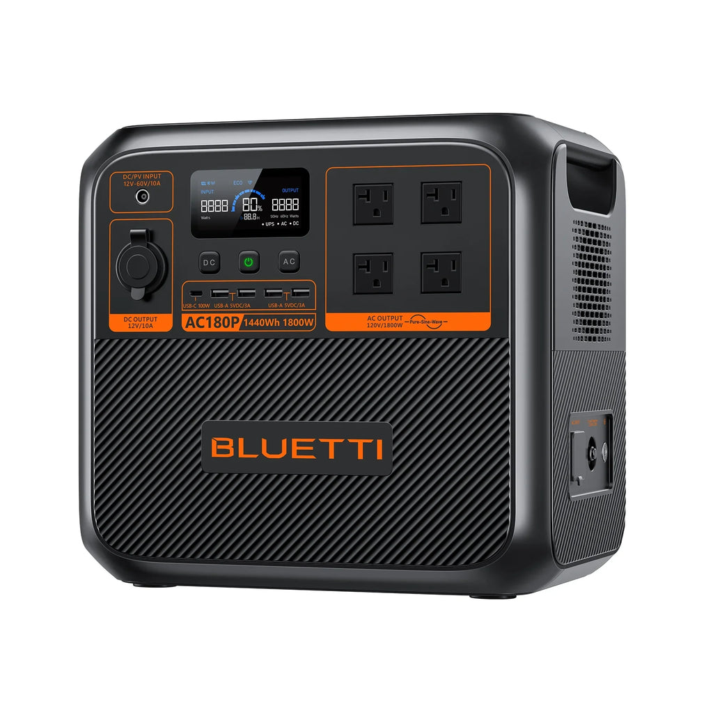 Off-Grid Generator 1800W Station, Bluetti for Living AC180P Solar | Power 1440Wh Portable