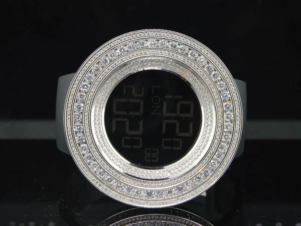 JoJino KC Mens ct Rodeo White Simulated Com Techno Joe Custom Diamond 15 Watch