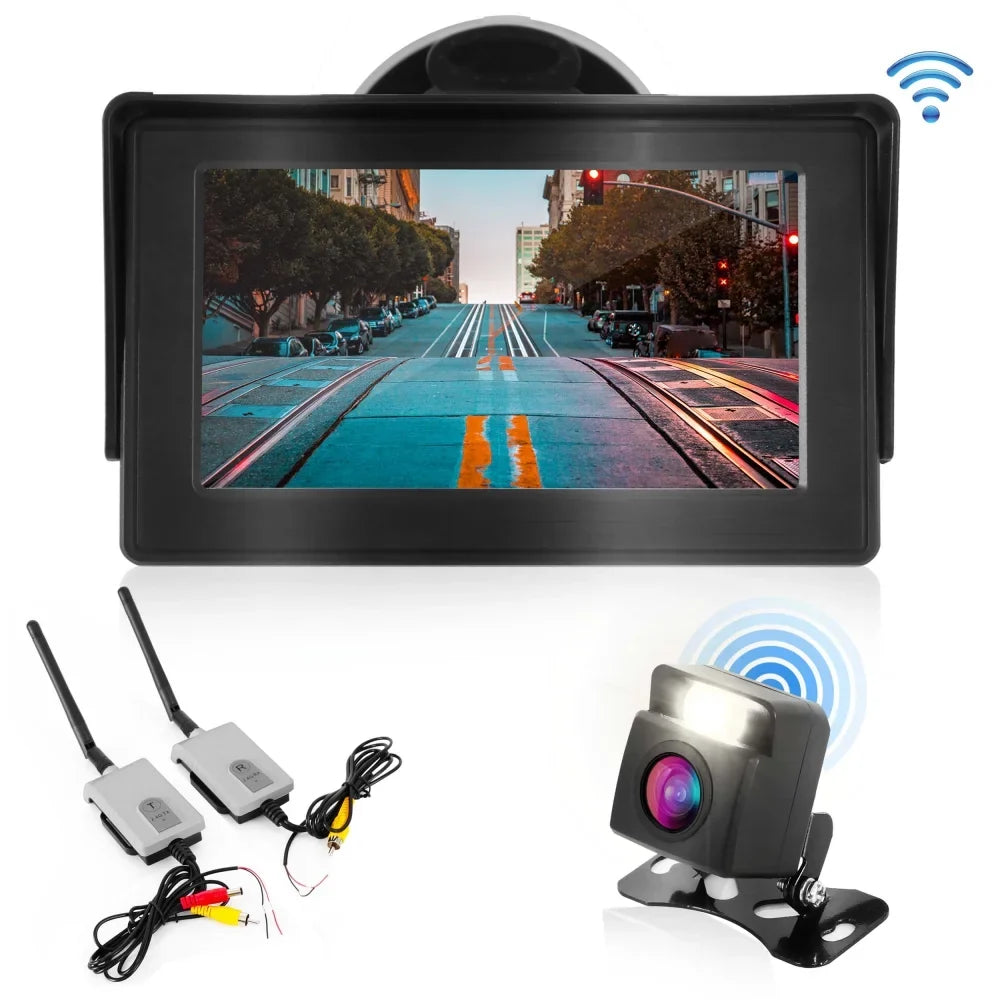 Pyle Wireless Reverse Safety/Vehicle Parking View Camera Car Backup Monitor Waterproof System Rear