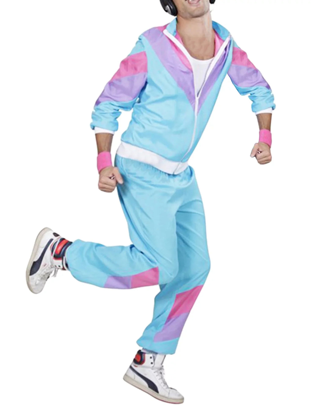Retro Patchwork 90s Pants Hop Hip Coat Outfits, Tracksuit, Costumes