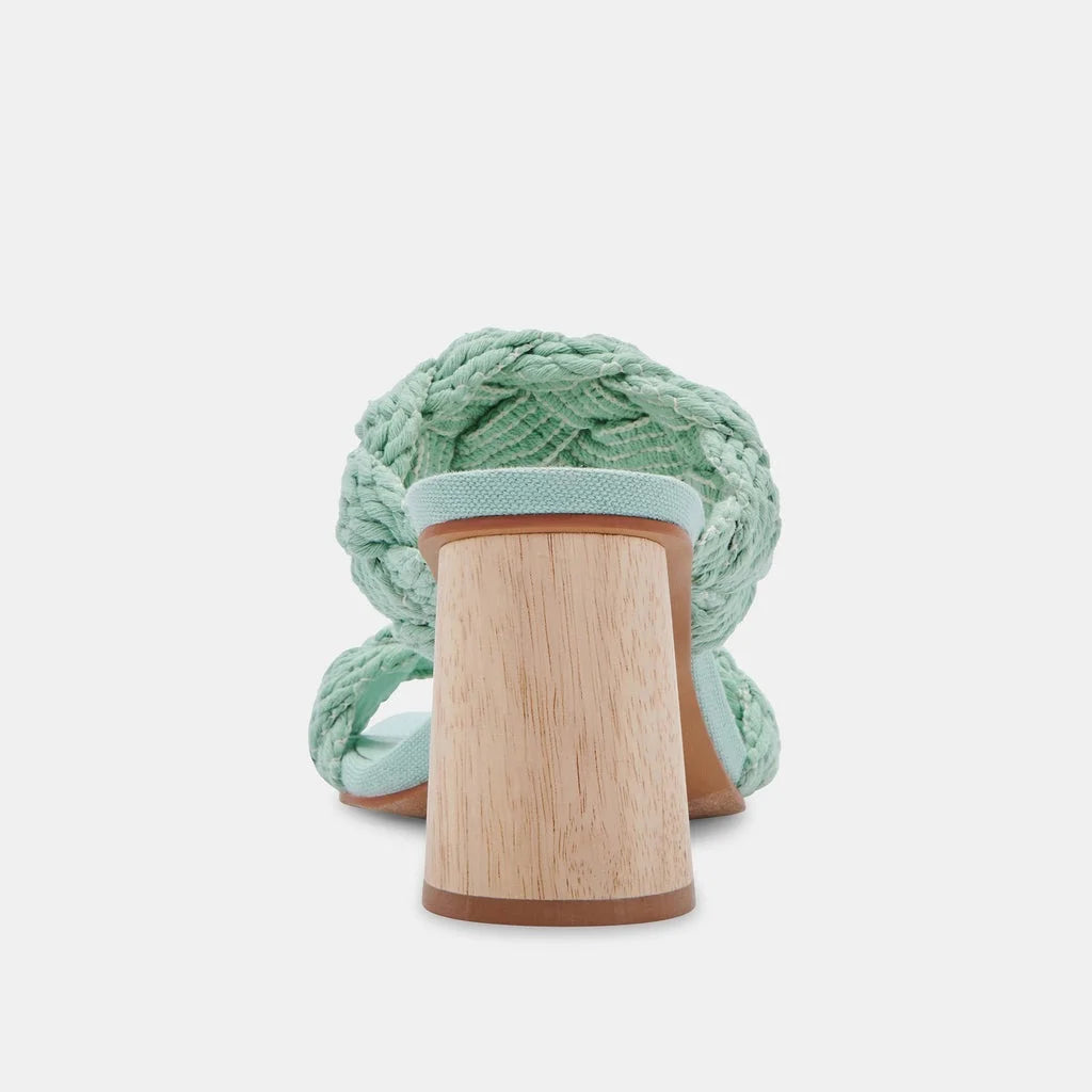 Play 11) Open Slip Mint On Sandals Rope (Mint Toe Dolce Block Dress Vita Squared Heeled Rope,