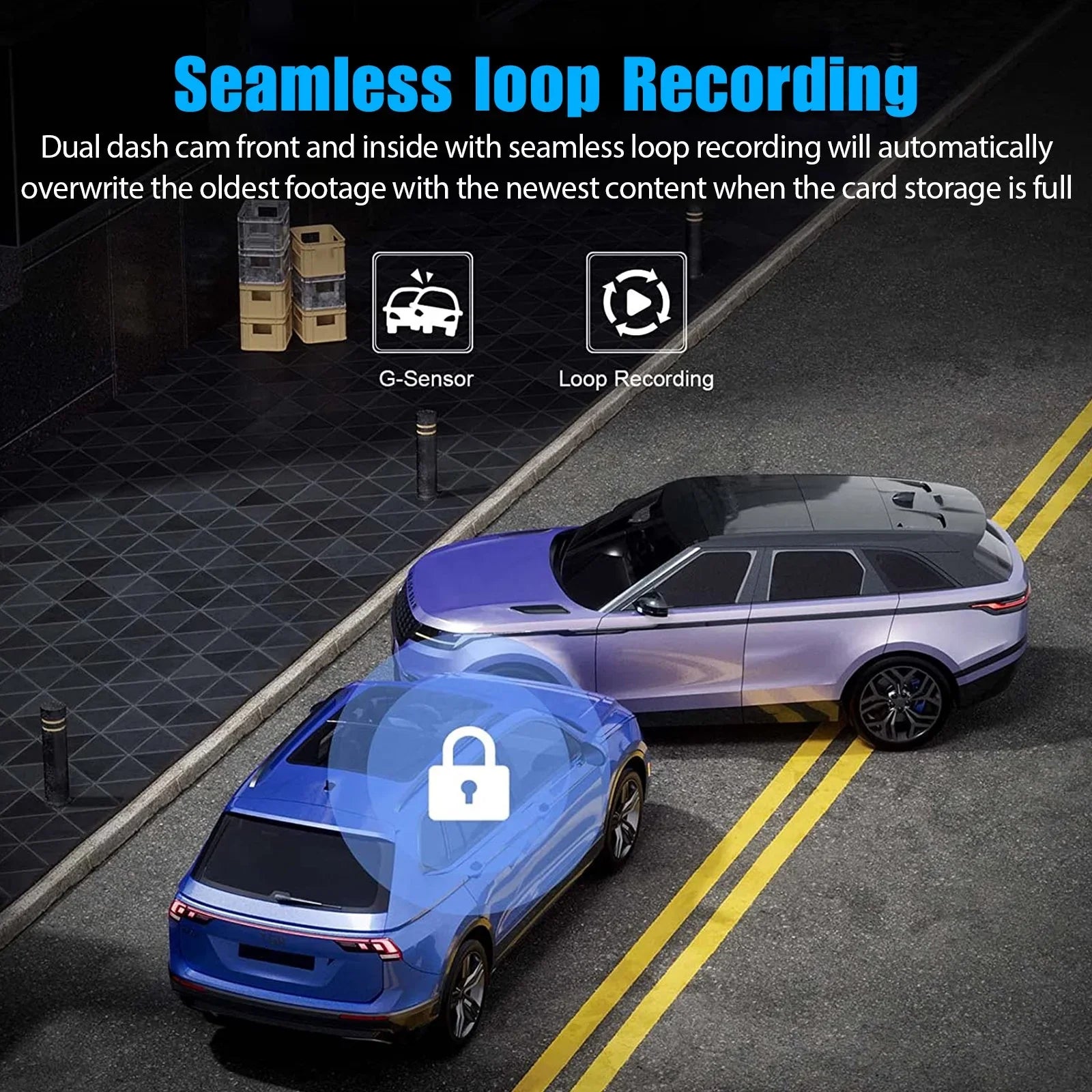 and Parking for Dash 3 Inside Night Triple Vision, Full Front Monitor Dashcam Card, Channel 1080P Cars, HD Rear Camera Three W/IR Dash Loop Car Camera Recording, TF Cam W/32GB Way G-Sensor,