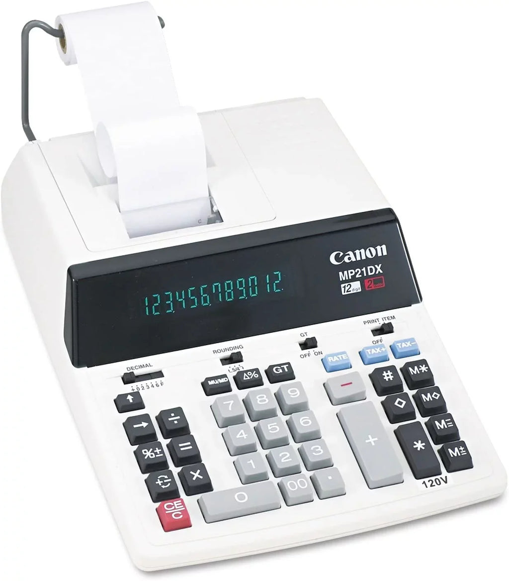 Mp21dx Two-Color MP21DX Fluorescent Calculator Printing Canon Black/red 12-Digit