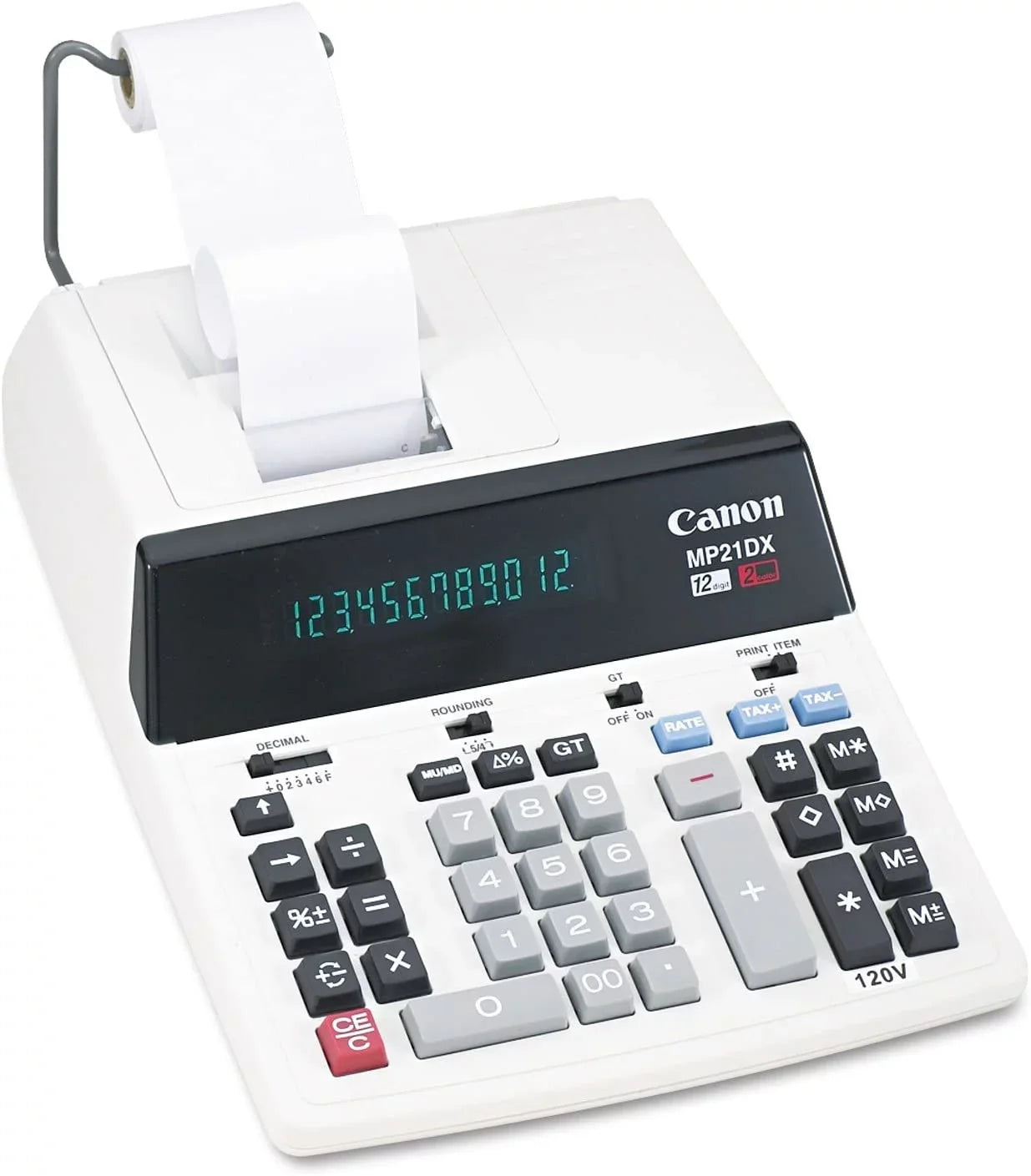 Mp21dx Two-Color MP21DX Fluorescent Calculator Printing Canon Black/red 12-Digit