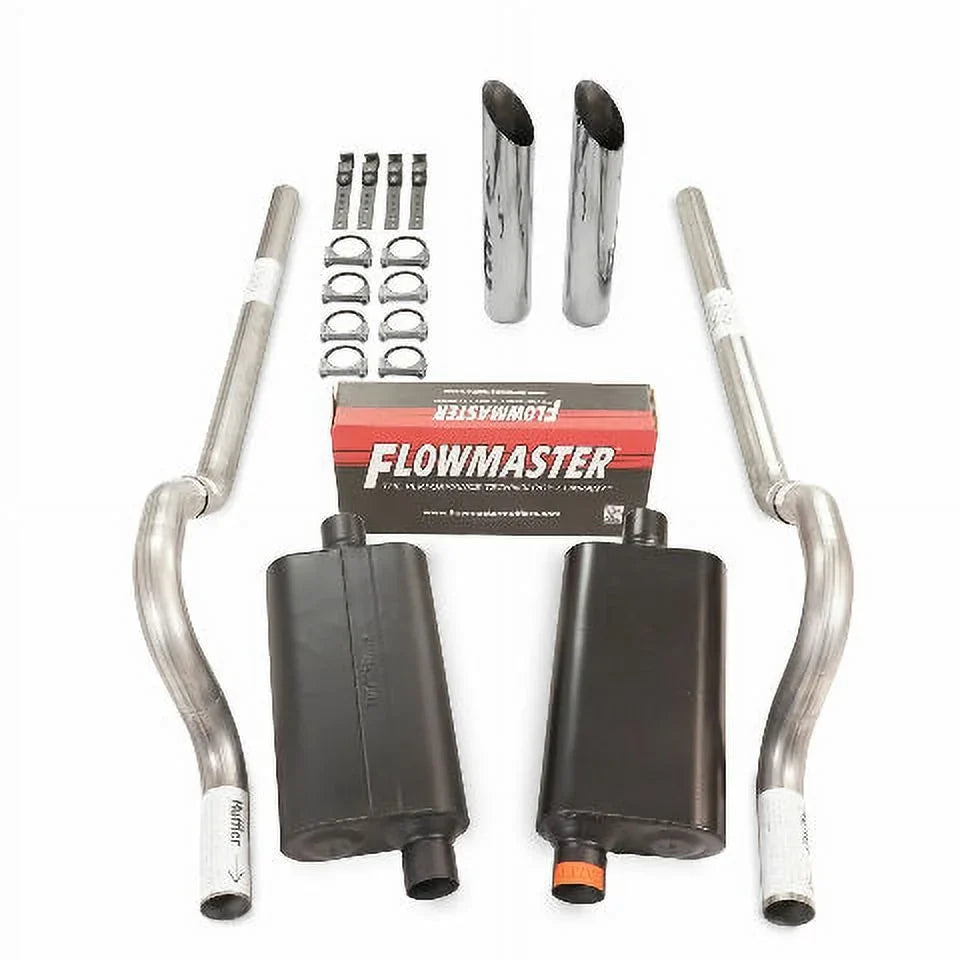 Car Exhaust Rear Series Flowmaster Body Dual Kit Mopar SW 62-74 B 2.5" 50 Exit