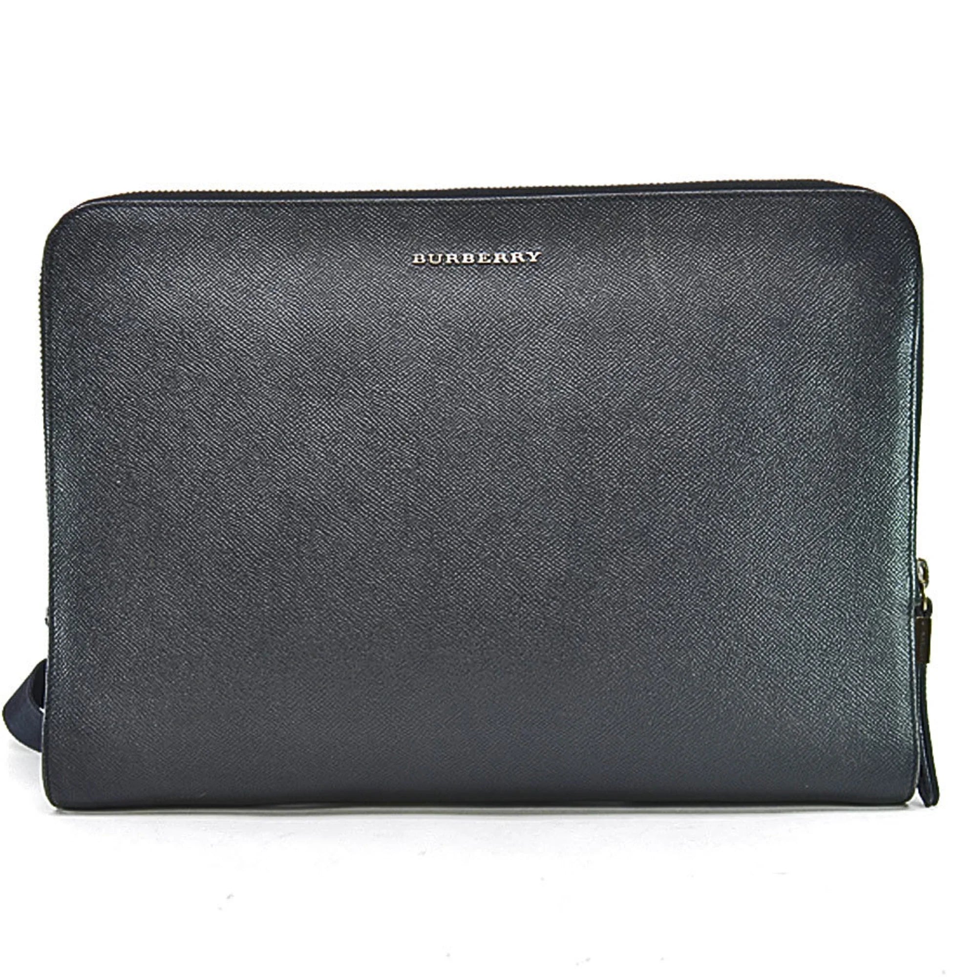 Bag (Good) Nylon Shoulder Burberry Black Men Pre-Owned Canvas Leather BURBERRY
