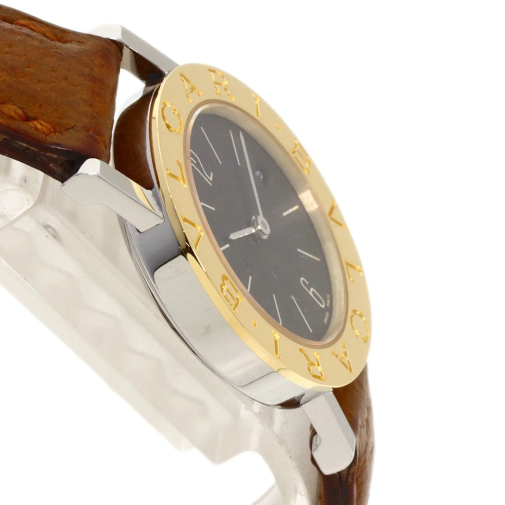 BVLGARI Steel/Leather/K18YG (Good) Pre-Owned Ladies Watch BB26SGL Stainless